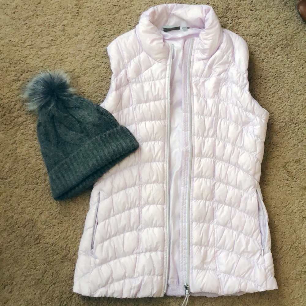 Athleta Goose Down Lilac Vest Sz Small